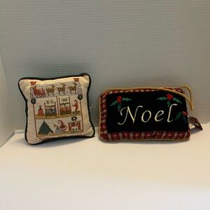 Mini Christmas Pillows,  Black Noel Pillow, And ‘red& Green Twas The Night.
